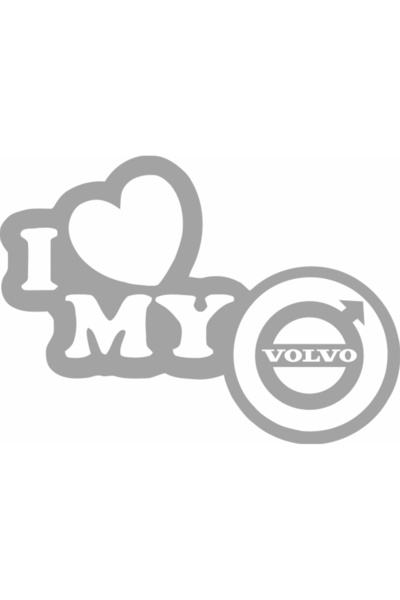Image Sticker auto, IMAGE, I love my VOLVO, argintiu, 23 x 17 cm