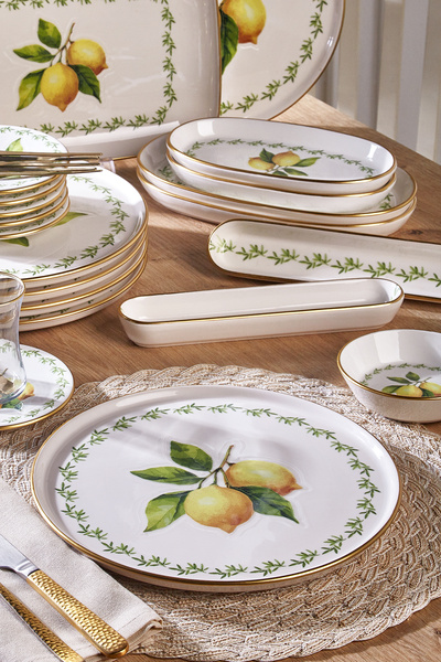 Fecra Lemone 35 Parça Gold Fileli Kahvaltı Seti