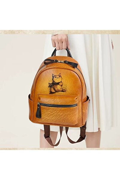 delis Γυναικείο σακίδιο πλάτης, Saelis GT3338, γνήσιο δέρμα, μπλε