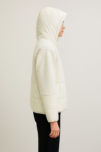 Love The Wind Hooded Quilted Garnished Long Plush Coat