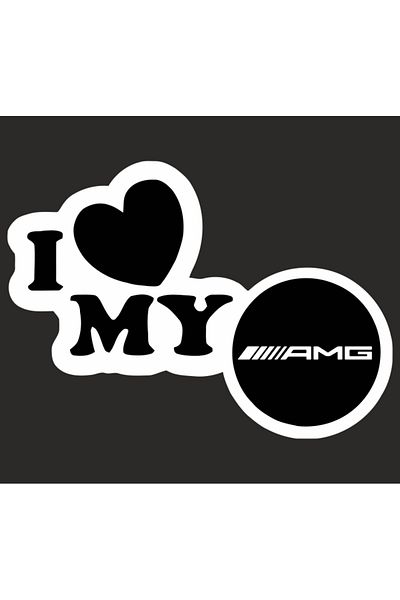 Image Car sticker, IMAGE, I love my AMG, white, 23 x 17 cm