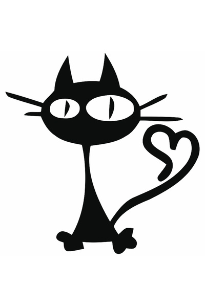 media Διακοσμητικό αυτοκόλλητο Αστεία γάτα, ΜΕΣΑΙΟ, 12x13εκ., Μαύρο