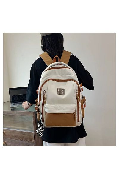 delis Rucsac dama, Renaya GT3714, Maro/Alb
