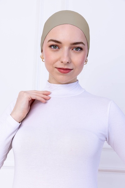 Loggia Non-Slip Silicone Bandana Bonnet Cream - Women's Hijab Seamless Non-Slip Snap - Sporty Hair Band