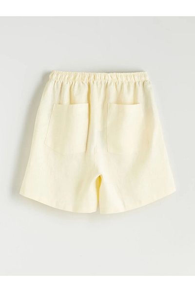 LC Waikiki XSIDE Sari Elastic Waist 100% λινό γυναικείο σορτς