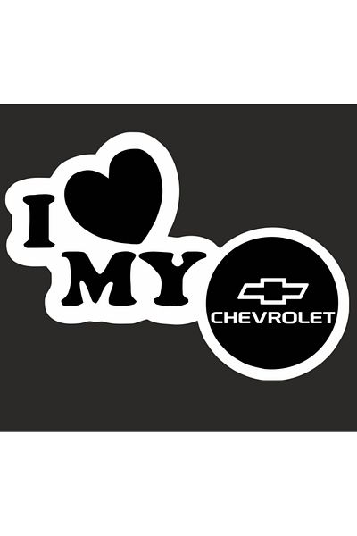 Image Car sticker, IMAGE, I love my CHEVROLET, white, 23 x 17 cm