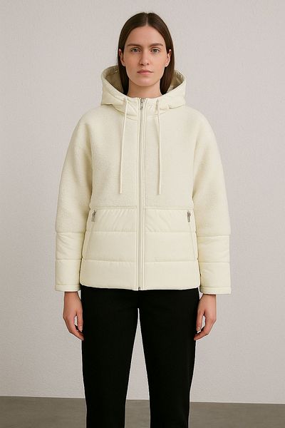 Love The Wind Hooded Quilted Garnished Long Plush Coat