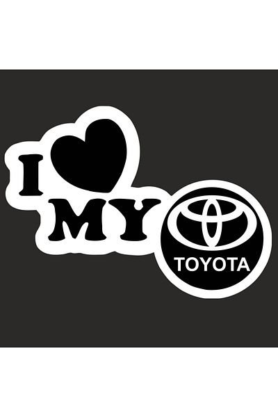 Image Car sticker, IMAGE, I love my TOYOTA, white, 23 x 17 cm