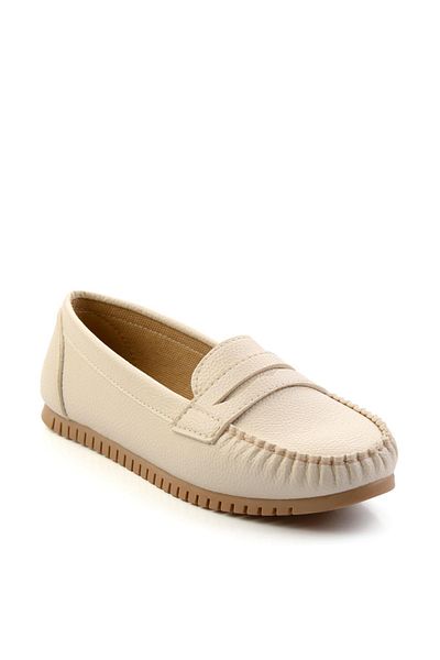 Bambi Beige Women's Loafer Shoes K01542010909