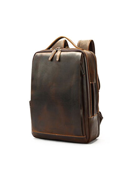 delis Rucsac pentru barbati, Sylas GT3319, piele naturala, Maro inchis