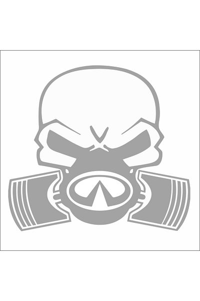 Image Sticker auto, IMAGE, Piston skull INFINITI, argintiu, 22 x 20 cm