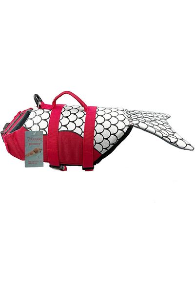 Vohoney Vestă de salvare reflectorizantă pentru câini, nailon, roșie, mărimea L 39,5 x 34 x 6,6 cm