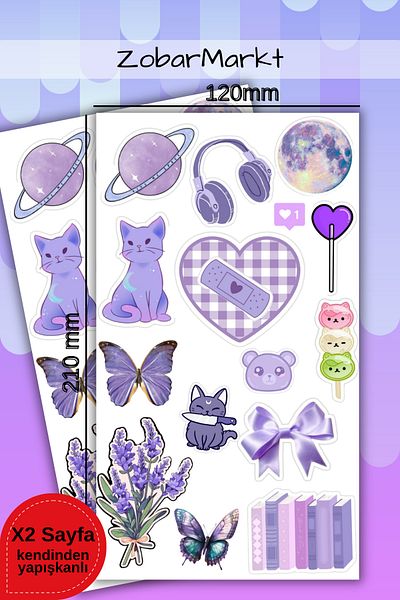 ZobarMarkt ONLINE MARKETING Galaxy Cuties Sticker Set (Bullet Journal- Agenda - Laptop)