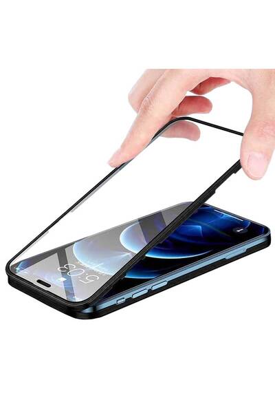 Smart Tech Apple iPhone 13 Uyumlu 360 Derece Tam Kaplayan Cam Kapak Kılıf