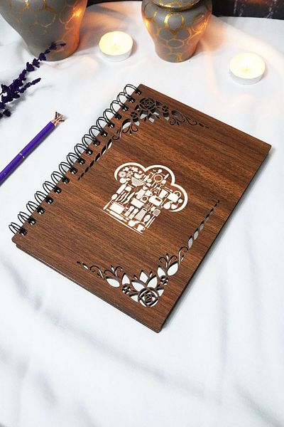 markcat Tarif Wooden Cover Notebook - Unlined Notebook - 60 Sheets (120 Pages) - A5 15X21 cm