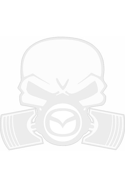 Image Car sticker, IMAGE, Piston skull MAZDA, white, 22 x 20 cm