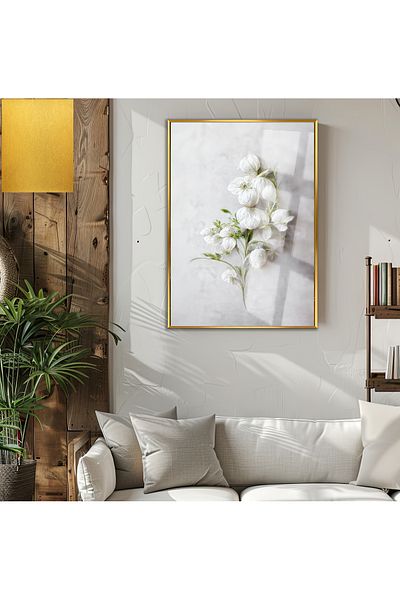 Harikabirev ΥΠΕΡΑΣΤΗ | ΛΕΥΚΟ ΜΟΝΤΕΛΟ ΑΝΘΩΝ (BLOSSOM) | ΤΡΑΠΕΖΙ ΚΑΘΕΤΟ ΜΟΝΟ ΜΕ ΠΛΑΙΣΙΟ ΘΕΡΜΑΝΤΗΜΕΝΟ ΓΥΑΛΙ