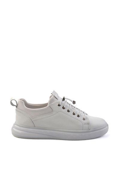 Bambi White Leather Men's Casual Shoes E01401082243