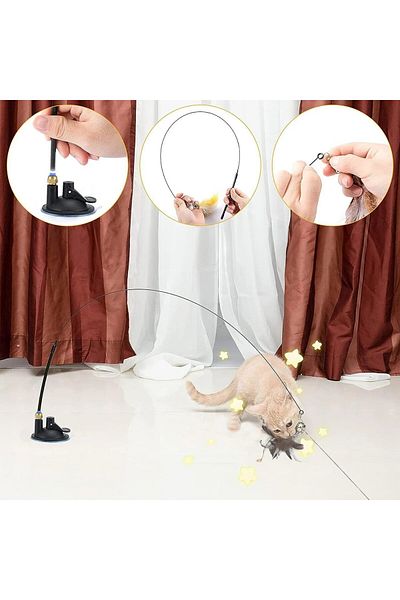 SUNSHINE Smile cat toy, metal/textile, black/gray, 91.4 cm