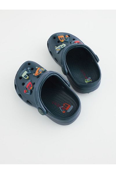 Next Baby Navy Blue Business Machines Themed Slippers / Sandals