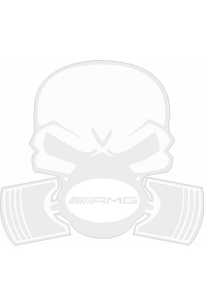 Image Car sticker, IMAGE, Piston skull AMG, white, 22 x 20 cm