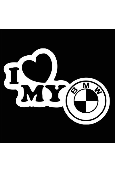 Image Car sticker, IMAGE, I love my BMW, white, 23 x 17 cm