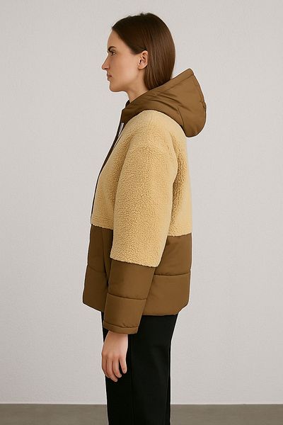 Love The Wind Hooded Quilted Garnished Long Plush Coat