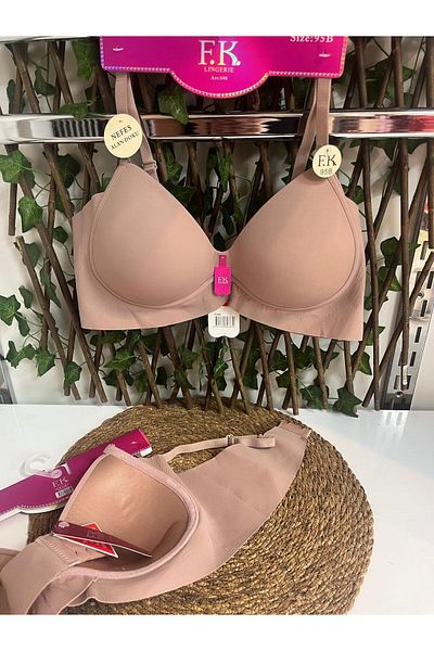 FK Non-Padded Gatherer Wireless Wire Free Laser Cut Breathable Textured Comfortable Bra