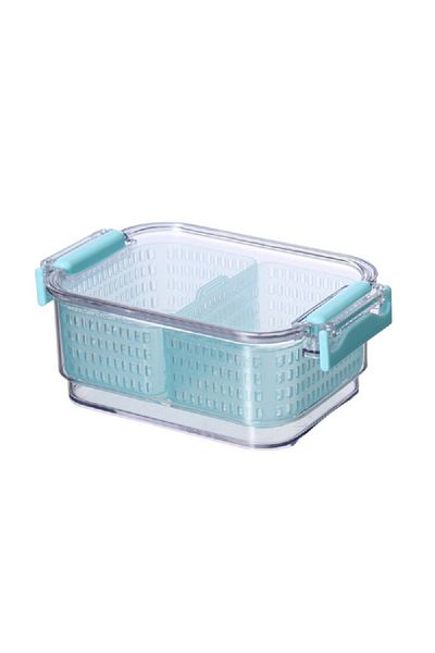 Felli Duo Fresh7 Pro Refridgerator Stackable Container Clear and Aqua