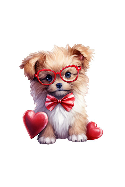 INOVATIX Σετ 8 τεμαχίων, αυτοκόλλητο Yorkshire Terrier με καρδιές, INOVATIX®....