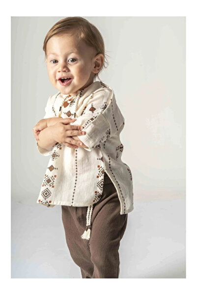 BEBEXY BUTİK Desenli Organik Şalvarlı Takım