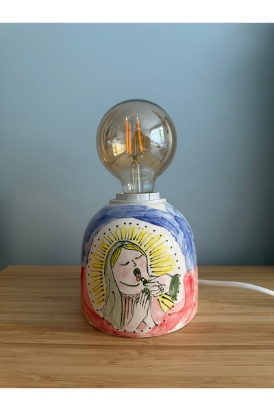 ema El Yapımı Seramik Masaüstü Şamdan