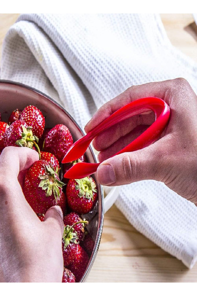 TESCOMA Presto Strawberry Stem Remover – Assorted Colors, 17.5 x 7 x 1.6 cm