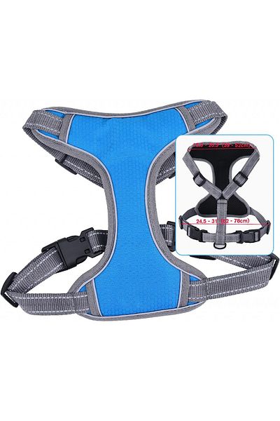 ERUW dog harness, nylon, gray/blue, size L