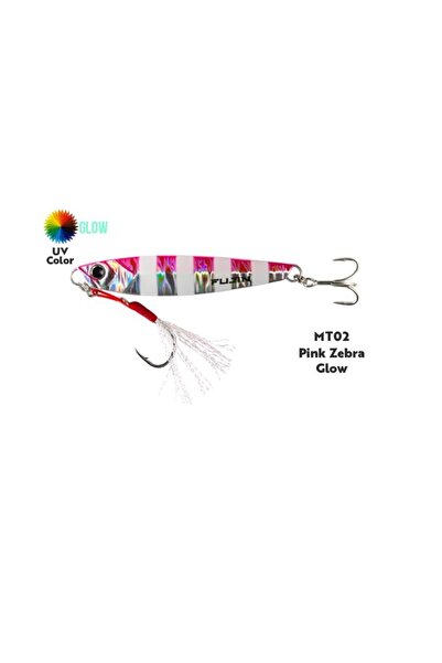 Fujin Jig-X 60gr Shore Jigging Jig Yem (RENK: MT02 Pink Zebra Glow )