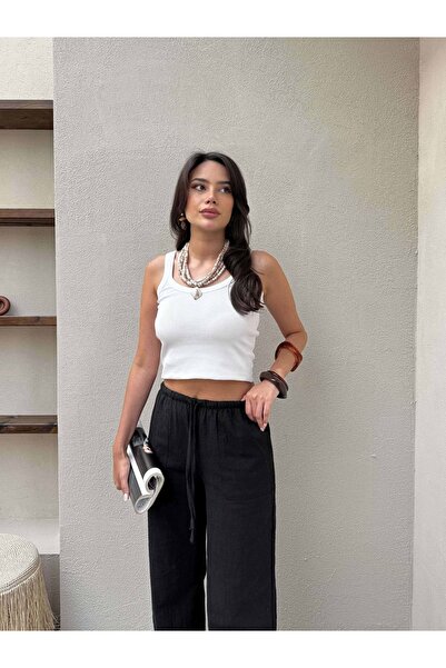 ESRAHELVACI Black Linen Cord Pants