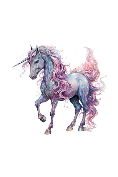 INOVATIX Set de 8 piese, autocolant unicorn albastru cu coamă roz, INOVATIX®....