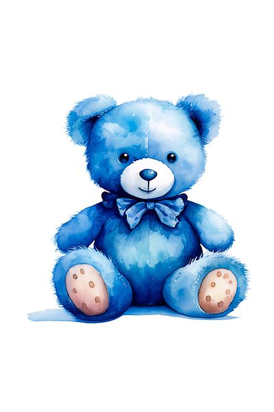 INOVATIX Set of 8 pieces, Blue Teddy Bear Sticker, INOVATIX®. 6 cm