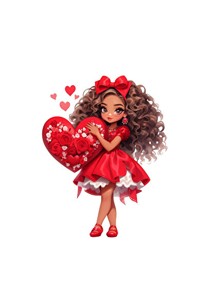 INOVATIX Set de 8 piese, autocolant Valentine's Girl cu inimă roșie, INOVATIX...