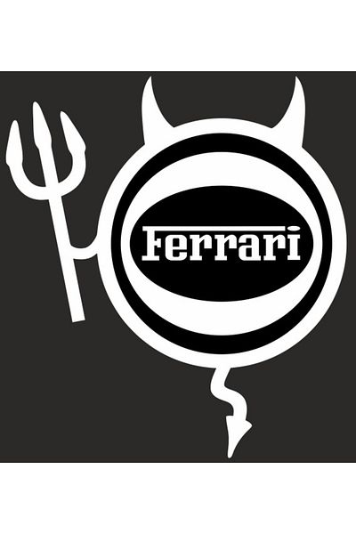 Image Car sticker, IMAGE, Dracusor FERRARI, white, 19 x 21 cm