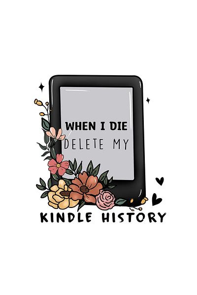 INOVATIX Set de 8 bucăți, Autocolant Când mor Șterge istoricul meu Kindle, INOVATIX®. 6 cm