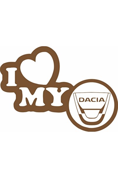 Image Sticker auto, IMAGE, I love my DACIA, cupru, 23 x 17 cm