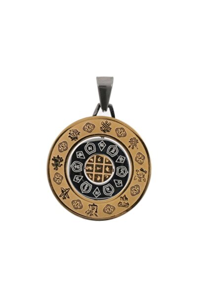 GOBI Amuletă a Protecției, Sănătății și Prosperității - Medalie a Simbolurilor Tibetane, a Semnelor Zodiacale și a Inscrierii HRIH