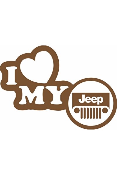 Image Sticker auto, IMAGE, I love my JEEP, cupru, 23 x 17 cm