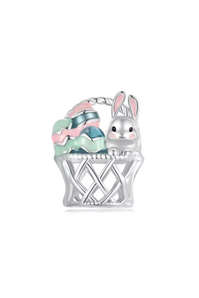 Fubena Paskalya Sepeti Ve Tavşan Gümüş Charm