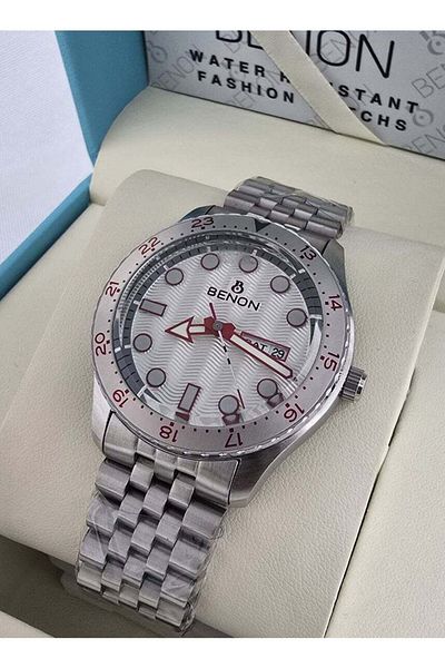 benon Men's watch with a stainless steel bracelet and hands, water resistant