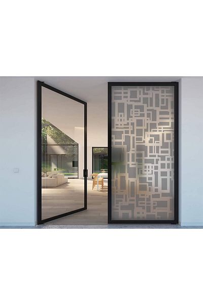 media Self-adhesive decorative window film 4 geometric shapes, 1 m x 2.1 m