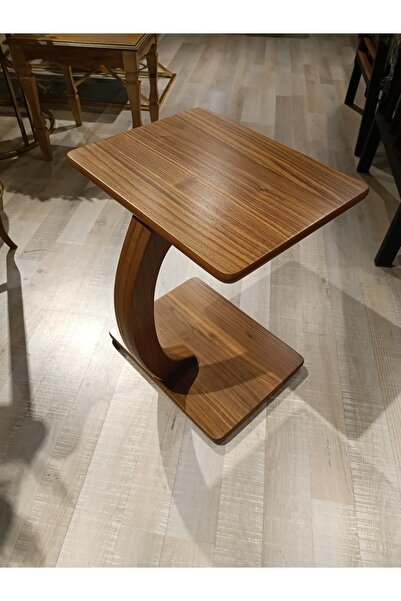 Store Mercan Mobilya Tekerlekli DİKDÖRGEN AHŞAP C SEHPA YAN SEHPA KOLTUK SEHBASI