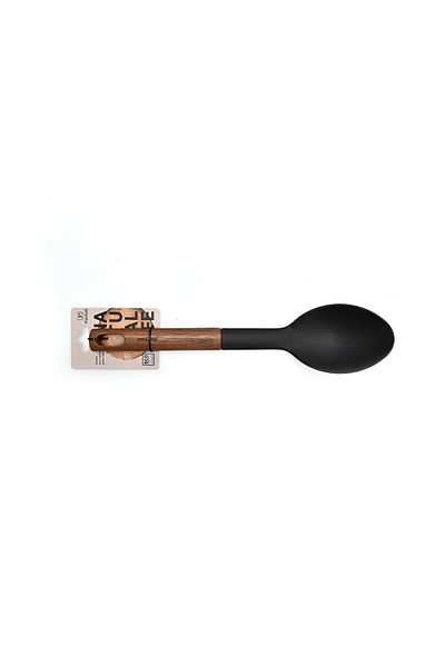 Parfait PBT Food Spoon with Wood Handle Black and Brown