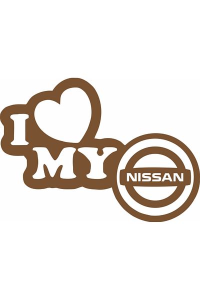 Image Car sticker, IMAGE, I love my NISSAN, copper, 23 x 17 cm